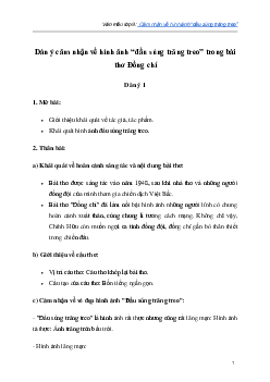 Cảm nhận về hình ảnh “đầu súng trăng treo” trong bài thơ Đồng chí | Văn mẫu lớp 9
