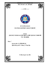 Quản lý nâng cao đội ngũ cán bộ quản lý kinh tế tại Vinamilk | Bài thảo luận Quản lý kinh tế