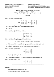 Đề thi cuối kì 2020 -  đại số tuyến tính | Trường Đại học Phenika