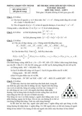Đề học sinh giỏi Toán 9 vòng 2 năm 2024 – 2025 phòng GD&ĐT Yên Thành – Nghệ An