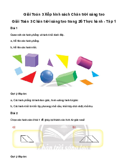 Giải Toán 3: Xếp hình | Chân trời sáng tạo