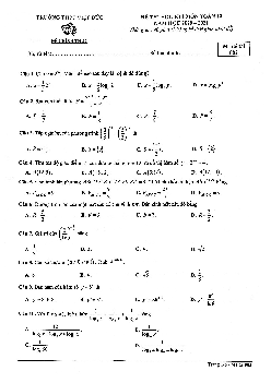 Đề thi HK1 Toán 12 năm 2020 – 2021 trường THPT Việt Đức – Hà Nội
