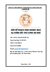 [BIỂU MẪU] Bản kế hoạch kinh doanh dịch vụ chăm sóc thú cưng tại nhà | Trường Đại học Hồng Đức