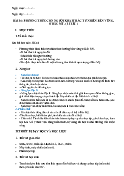 Giáo án Địa Lí 7 Bài 16: Phương thức con người khai thác tự nhiên bền vững ở Bắc Mỹ | Cánh diều