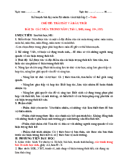 Giáo án Tự nhiên và xã hội 2 sách Chân trời sáng tạo (Cả năm)| Bài 26