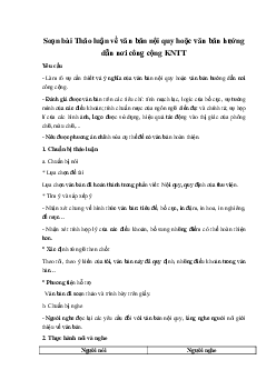 Soạn bài Thảo luận về văn bản nội quy hoặc văn bản hướng dẫn nơi công cộng KNTT