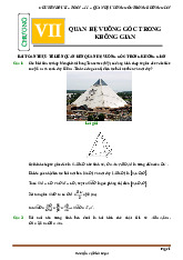 Toán thực tế quan hệ vuông góc trong không gian Toán 11
