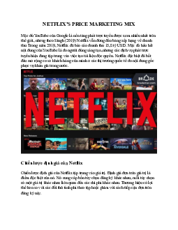 Lý thuyết về Chiến lược định giá của Netflix
