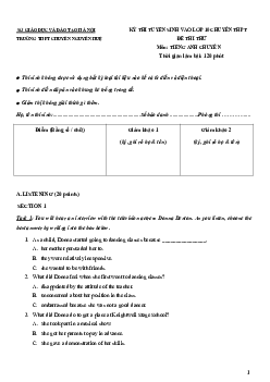 Kỳ Thi Tuyển Sinh Vào Lớp 10 Chuyên THPT Trường Thpt Chuyên Nguyễn Huệ Đề Thi Thử Môn Tiếng Anh (chuyên)