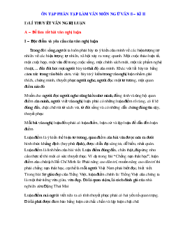 Tài liệu ôn tập phần làm văn Ngữ văn 8 học kỳ 2