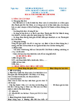 Giáo án Lịch sử và địa lí lớp 4 Tuần 31 | Chân trời sáng tạo