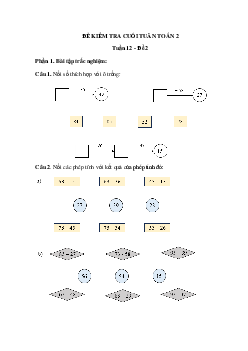 Đề kiểm tra cuối tuần Toán lớp 2 Cánh Diều - Tuần 12 (nâng cao)