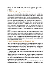 Ví dụ về bản chất của ý thức và nguồn gốc của ý thức