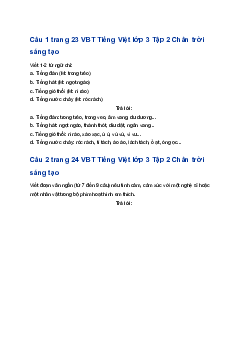 Giải Bài 4: Tiếng đàn trang 23 VBT Tiếng Việt lớp 3 Tập 2 Chân trời sáng tạo