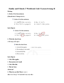 Family and Friends 3 Workbook Unit 5 Lesson 6 trang 41