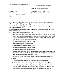 Đề thi môn hàng hóa trong vận tải