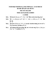Đề thi giữa HKII học phần Giải tích 2 năm 2024 - 2025 | Đại học Thuỷ Lợi