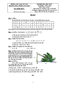 Đề thi HK2 Toán 7 năm 2019 – 2020 trường THCS Thông Tây Hội – TP HCM