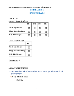 Báo cáo thực hành lab 3  - Hệ Điều Hành | Trường Đại học CNTT Thành Phố Hồ Chí Minh