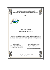 Tiểu luận Khoa học quản lý - Kinh tế và quản trị kinh doanh | Đại học Lâm Nghiệp