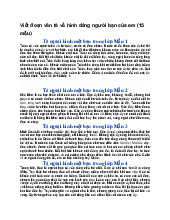 Viết đoạn văn tả về hình dáng người bạn của em - Tiếng việt 5