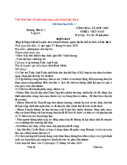 Văn mẫu lớp 6 Kết nối tri thức bài Viết biên bản về một cuộc họp, cuộc thảo luận