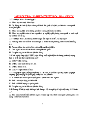 Câu hỏi trắc nghiệm - Triết học Mác Lenin| Đại học Kinh Tế Quốc Dân