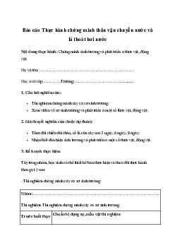 Giải Khoa học tự nhiên 7 Bài 36: Thực hành chứng minh sinh trưởng và phát triển ở thực vật, động vật | Chân trời sáng tạo