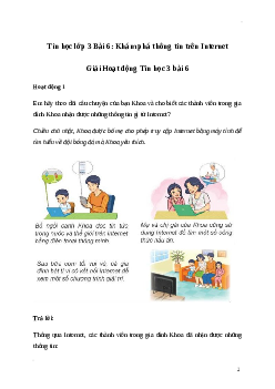 Giải Tin học lớp 3 Bài 6: Khám phá thông tin trên Internet | Kết nối tri thức