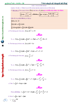 Nguyên hàm và các phương pháp tính nguyên hàm – Nguyễn Hoàng Việt Toán 12