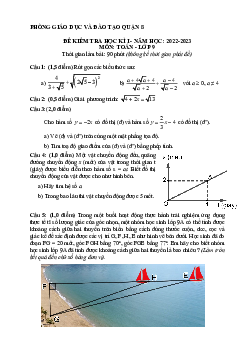 Đề học kì 1 Toán 9 năm 2022 – 2023 phòng GD&ĐT quận 8 – TP HCM