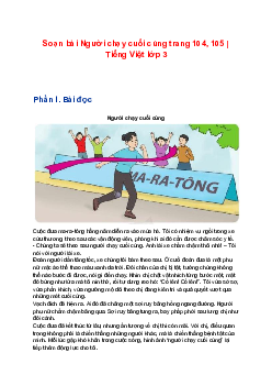 Soạn bài Người chạy cuối cùng trang 104, 105 | Tiếng Việt lớp 3 Cánh diều