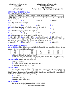 Đề kiểm tra giữa học kỳ 2 Toán 7 năm 2021 – 2022 sở GD&ĐT Bắc Ninh