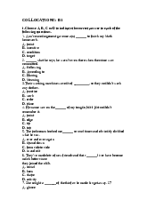 COLLOCATIONS : B1 | Tài liệu Tiếng Anh