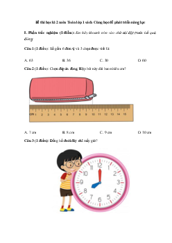 Đề thi học kì 2 môn Toán lớp 1 sách Cùng học để phát triển năng lực
