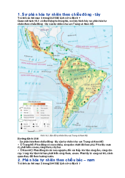 Giải SGK Địa lí lớp 7 Bài 16: Thiên nhiên Trung và Nam Mỹ - Chân trời sáng tạo