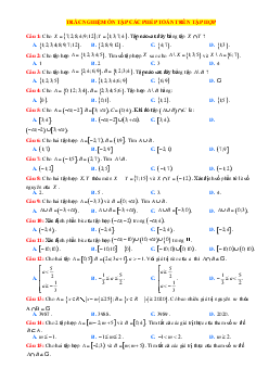 Top 30 câu trắc nghiệm ôn tập các phép toán trên tập hợp (giải chi tiết)