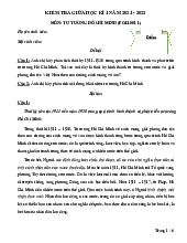 Đề thi và đáp án tham khảo Tư tưởng Hồ Chí Minh đề số 1 giữa kỳ 2 năm học 2021-2022 | Trường Đại học Công nghệ, Đại học Quốc gia Hà Nội