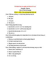 Đề thi Môn Kinh tế vi mô | Đại học Khoa học và Công nghệ Hà Nội