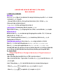 Phân dạng và bài tập hàm số và đồ thị