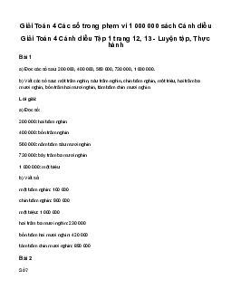 Giải Toán lớp 4 Bài 4: Các số trong phạm vi 1 000 000 Cánh diều