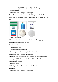 Giải Khoa học tự nhiên Lớp 6 SGK - bài 16 Một số phương pháp tách chất ra khỏi hỗn hợp | Chân trời sáng tạo