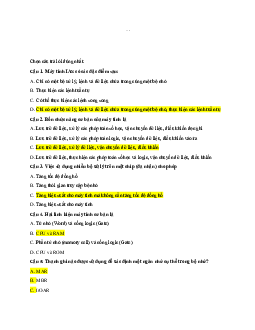 Cấu trúc câu hỏi trắc nghiệm kiến trúc máy tính | Kiến trúc máy tính | Trường Đại học Thủy Lợi
