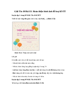 Giải Tin 10 Bài 15: Hoàn thiện hình ảnh đồ hoạ KNTT