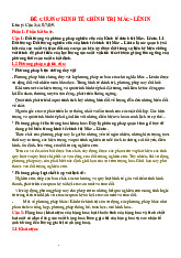 Đề cương môn kinh tế chính trị Mác Lê Nin | Đại học Y Dược Huế