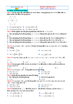 Đề thi học kỳ 1 môn Toán 10 Kết nối tri thức (có đáp án)-Đề 6
