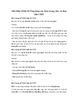 Giải Sinh 10 Bài 30: Ứng dụng của virus trong y học và thực tiễn | Chân trời sáng tạo