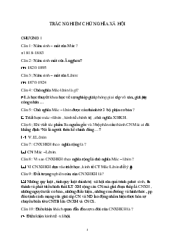 194 câu trắc nghiệm ôn tập thi cuối kỳ môn Chủ nghĩa xã hội khoa học (có đáp án)