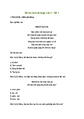 Bộ đề ôn hè môn Ngữ văn 7 (Có đáp án + Tự luyện)