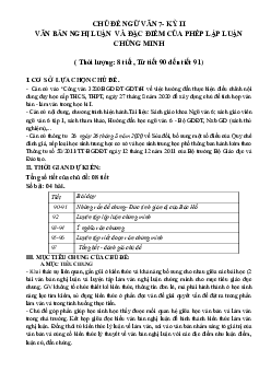 Giáo án Ngữ Văn 7 học kì 2 theo chủ đề